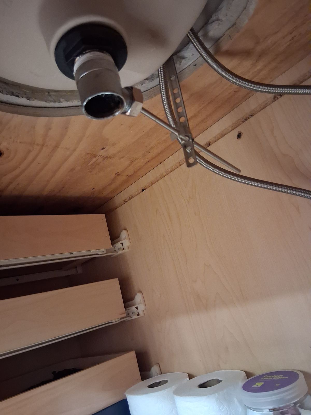 Under-sink plumbing connections completed